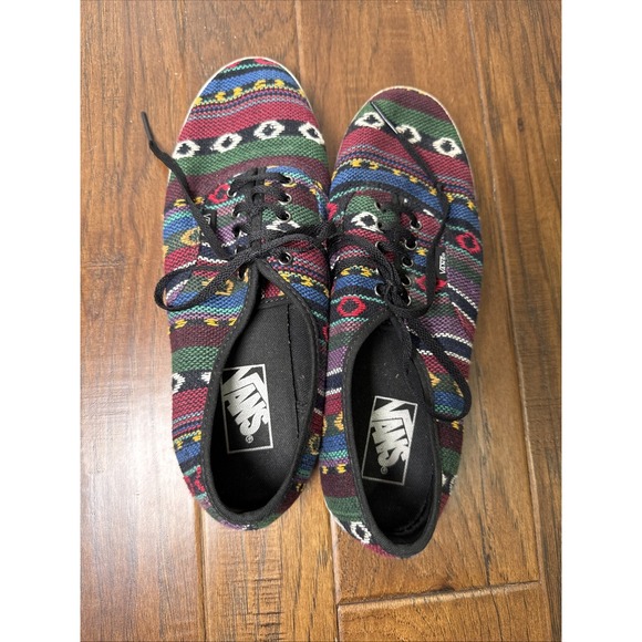 Vans Baja Reggae Rasta Sneakers Women 10 Tribal Aztec Southwestern Lace Up Skate - Picture 5 of 7